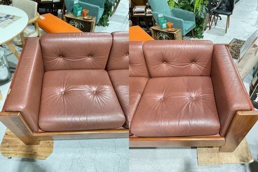 ☆YAMAHA☆ 希少！ヤマハ 2人掛けヴィンテージソファ ブラウン レザー