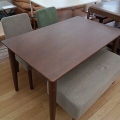 ☆ジモティ割あり☆ ダイニングセット ナチュラルブラウン H75×D70 