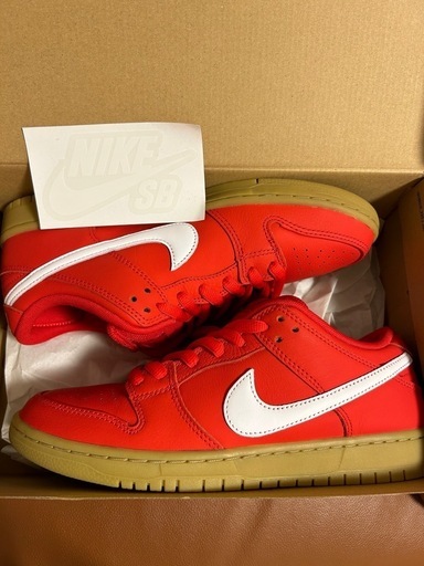 新品未使用　nike dunk low pro 27cm 　ユニバーシティ―レッド×ホワイト