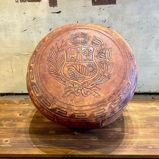 【武蔵小山店】 レザーオットマン Leather Floor Pouf フロア クッション 民族 パフ トラディショナル 皮 レザー オットマン インテリア 検) 椅子 イス ソファ   運搬無料エリア有 / 品川区 リサイクルショップ ランバールーム 武蔵小山店  ◀︎ 武蔵小山パルム 戸越銀座 隣