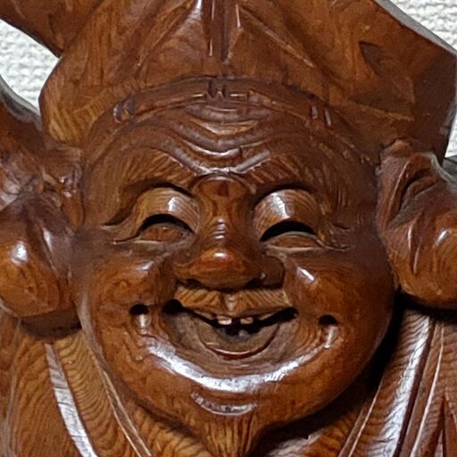 大型 大黒天　七福神　木彫　仏像 彫刻　開運　置物　アンティーク　インテリア 53cm