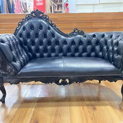 家具 生活家具 カウチソファー ロココ調 ブラック