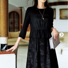 七五三に。自由区フラワーオーバル異素材コンビワンピース