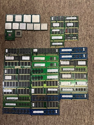 PCパーツ セット CPU メモリ 拡張カード　都市鉱山 都市鉱山 大量メモリー+CPUセット】 （PCメモリ CPU ジャンク