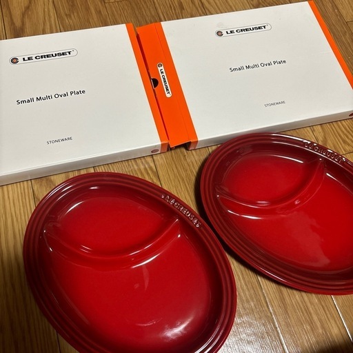 【新品未使用】ル・クルーゼ　マルチプレート赤