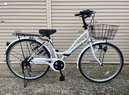 【新品★未使用】　ママチャリ　 26インチ　シマノ製6段変速　ホワイト
