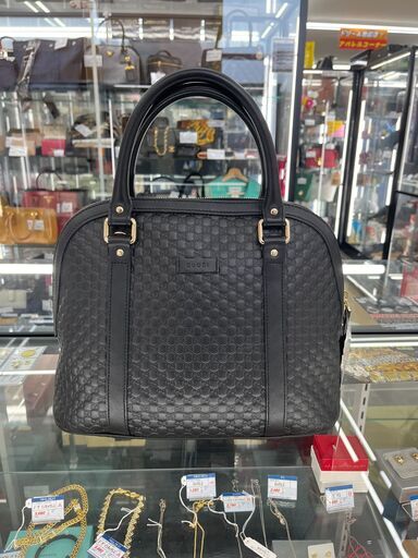GUCCI　ハンドバッグ　マイクロシマグッチ　レザー　BLK　449663　IKD-479
