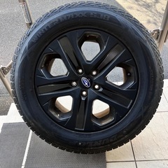 スバルアウトバック（BS9）の純正ホイールとダンロップスタッドレスタイヤのセット
