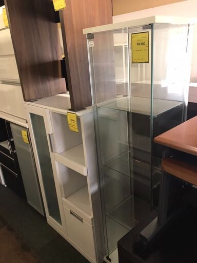 ガラスショーケース　ショーケース　スリム　縦長　クリーニング済み　ジャングルジャングル貝塚店　貝塚市　二色浜