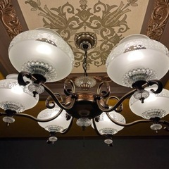 シャンデリア ガラス 電球5個