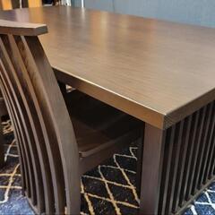 5点セット☆ニトリ　ダイニングテーブル　Jモード　無垢材　ダークブラウン