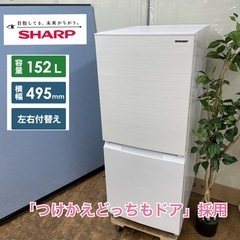 S370 ⭐ SHARP 2ドア冷蔵庫（152L 両開き）22年製 SJ-D15H ⭐ 動作確認済 ⭐ クリーニング済