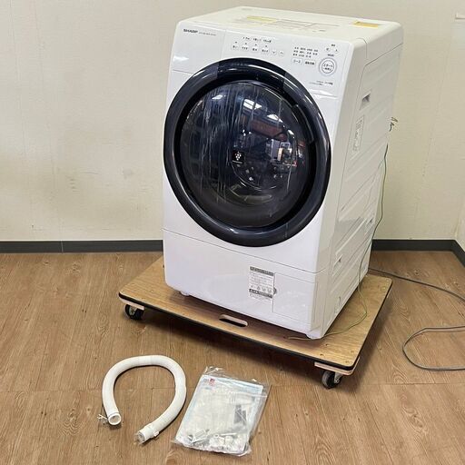 2022年製 SHARP ES-S7G ドラム式洗濯乾燥機 ホワイト系 洗濯7kg/乾燥3.5kg ヒーター乾燥 水冷/除湿タイプ 左開き