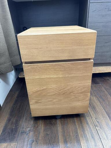 ★【無印良品】木製デスクキャビネット　脇机　オーク材　定価25000円　【店頭販売のみ】