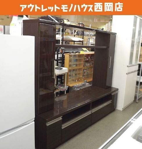 壁面 テレビボード 幅160×奥行45×高さ143.5cm 50インチTVまで ニトリ フレージュ 160TV DBR ダークブラウン 札幌市 豊平区 西岡