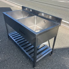 ☆  中古品  二層シンク  1300×600×930 　厨房  厨房用品  ☆