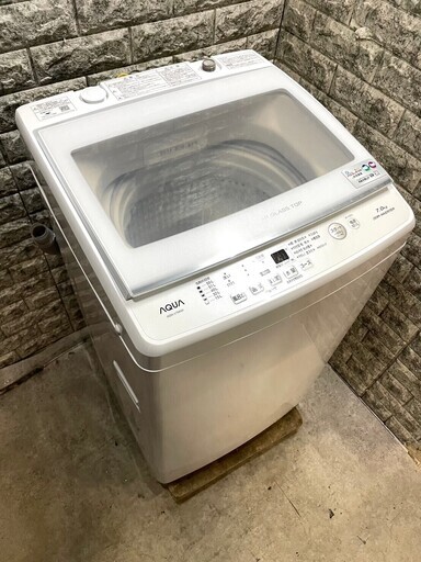【美品】大阪送料無料★3か月保障付き★洗濯機★2021年★アクア★7kg★AQW-V7M★S-587