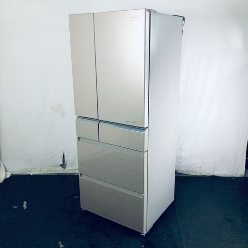 ID:rg219509 【自社配送エリア内限定】パナソニック Panasonic 冷蔵庫 ファミリー 中古 2016年製 6ドア 470L シャンパン ファン式 観音開き NR-F472XPV-N  【リユース品：状態B】【送料無料】【設置費用無料】