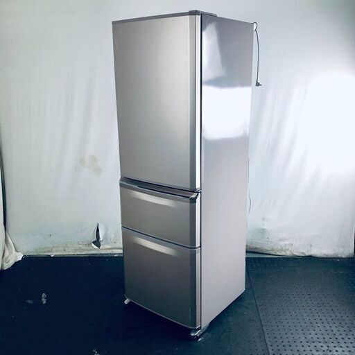ID:rg219512 【自社配送エリア内限定】三菱 MITSUBISHI 冷蔵庫 ファミリー 中古 2014年製 3ドア 370L ピンク ファン式 右開き MR-C37X-P  【リユース品：状態B】【送料無料】【設置費用無料】