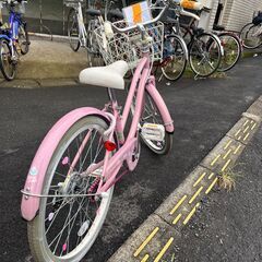 リサイクルショップどりーむ天保山店　No1413　自転車　子供用自転車　20インチ　ピンク　ベル付き　ライト付き　鍵付き リサイクルショップどりーむ天保山店 No1413 自転車 子供用自転車 20