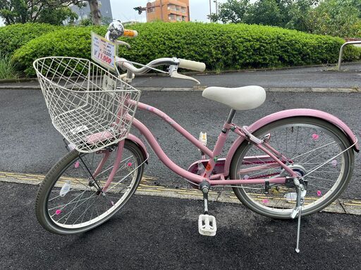 リサイクルショップどりーむ天保山店　No1413　自転車　子供用自転車　20インチ　ピンク　ベル付き　ライト付き　鍵付き