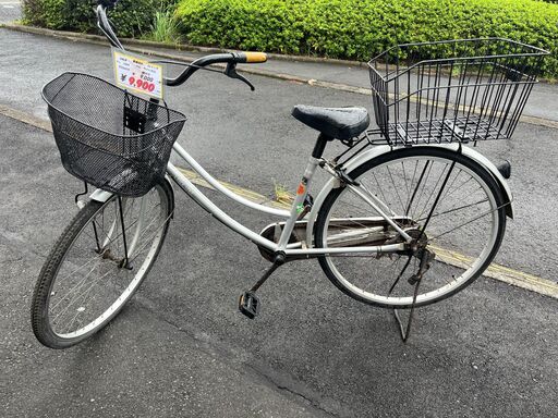 リサイクルショップどりーむ天保山店　No1409　自転車　ママチャリ　荷台カゴ付き　鍵付き　ライト付き
