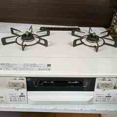 リンナイ 2口ガスコンロ PT20V-WHL 都市ガス用 ココットプレート付き 水無し両面焼き