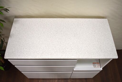 ヤ取終了10/12】≪zyt1646ジ≫ nitori/ニトリ キッチンカウンター 食器棚 アルミナ2 100CT WH 幅100cm 2018年製造  一人暮らし/シンプル/中古家具/宮城県仙台市 60831-03 - 食器棚、キッチン収納