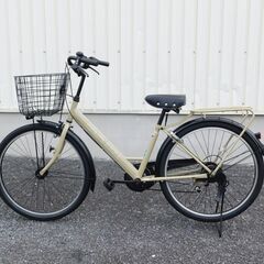 中古自転車多数販売中!　試乗して下さい!　早い者勝ち!　ご来店ください!　お買い得自転車　シティサイクル　26インチ　イエロー　外装6段変速　オートライト　迫力！太タイヤ　お買い物に便利!!　売れてます!　早い者勝ち!　外観状態は全体的に極めて良好と思います!　m52