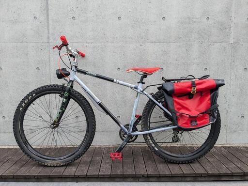 91 ツーリングMTB　26インチ　8段　キャリア・パニアバッグ付