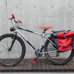 91 ツーリングMTB 26インチ 8段 キャリア・パニアバッグ付