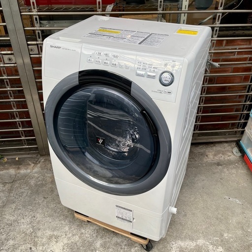 【池上店】 シャープ SHARP ES-S7B-WL 　ES-S7B　ES-S　[ ドラム式洗濯乾燥機（洗濯7kg・乾燥3.5kg） プラズマクラスター搭載 左開き ホワイト系 ] ドラム式洗濯乾燥機 ドラム式洗濯乾燥機　ドラム洗濯機　ドラム式洗濯機　洗濯機　乾燥機　乾燥付き　乾燥機能付き　17年製　検　　まとめ洗い マンション　タイプ　一人暮らし