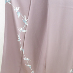 本加賀友禅 訪問着 由水煌人 蔓竜胆文様 紫色 作家物 落款