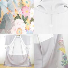 本加賀友禅 色留袖 松任いち 四季花文様 薄紫色 作家物 落款入