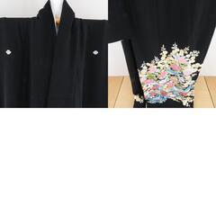本加賀友禅 黒留袖 東藤岳 花に小鳥文様 正絹 袷 広衿 比翼付 落款入 作家物 本場加賀友禅染 礼装着物 フォーマル 仕立て上がり 身丈163cm