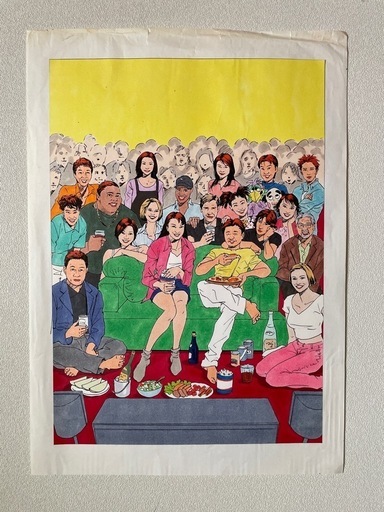 桑田○祐、松任○由美、アイドル、タイガー○ッズ、木村○也、宮崎○など集合手書きイラスト