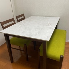 R243 高級 国産飛騨 丸ダイニング直径110cm カントリー調椅子4脚セット