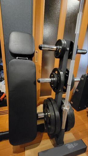 ホームジムセット アイロテック オリンピックプレート計110キロなど
