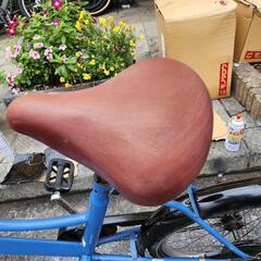 ミニベロ自転車 ライト カゴ 付き 青 配達可能