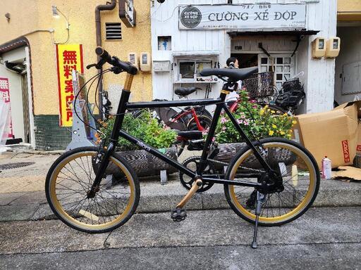 ミニベロ自転車　２０インチ　７変速　美品　黒　配達可能