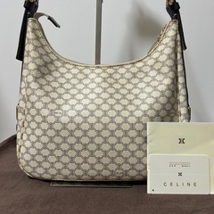 セリーヌ 白マカダム ショルダーバッグ