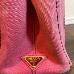 【PRADA】プラダ カナパ キャンバス トートバッグ　ピンク