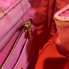 【PRADA】プラダ カナパ キャンバス トートバッグ　ピンク