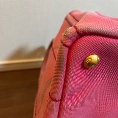 【PRADA】プラダ カナパ キャンバス トートバッグ　ピンク