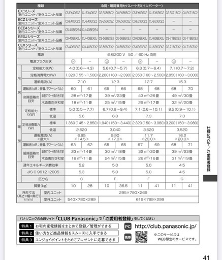 受渡者決定　Panasonic ルームエアコン　CS-28BEXJ-W 2016 10畳