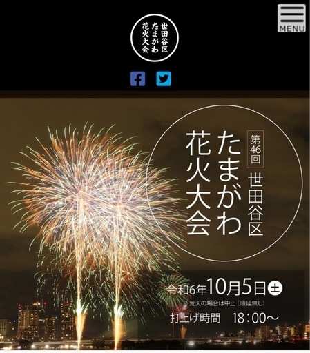 ※本日※世田谷区たまがわ花火大会 有料観覧席チケット