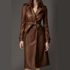 羊革トレンチロングコートボタンなし Sheep Leather Trench Coat without Buttons 羊革トレンチロングコートボタンなし Sheep Leather Trench Coat