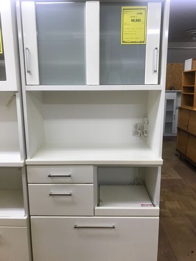 【FU1037】★システムボード ホワイト キッチン家具 家具 クリーニング済 堺市 深井 【ジャングルジャングル深井店】