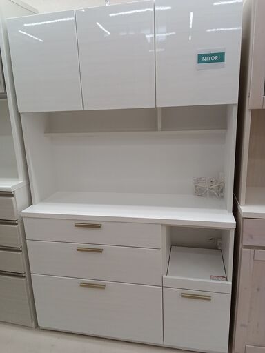 ★ジモティ割あり★ NITORI 食器棚 ホワイト W120×D42×H191 クリーニング済み TC5225
