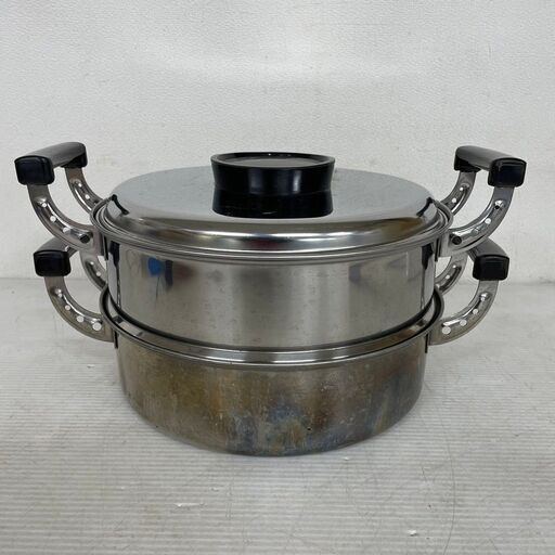 ステンレス製 2段蒸し器 茶碗蒸し せいろ J0432